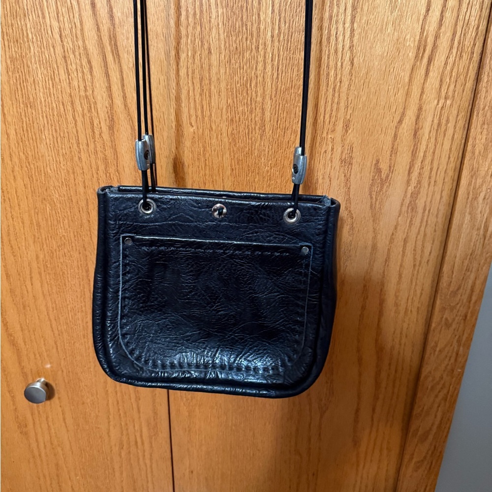 Black Leather Crossbody Bag